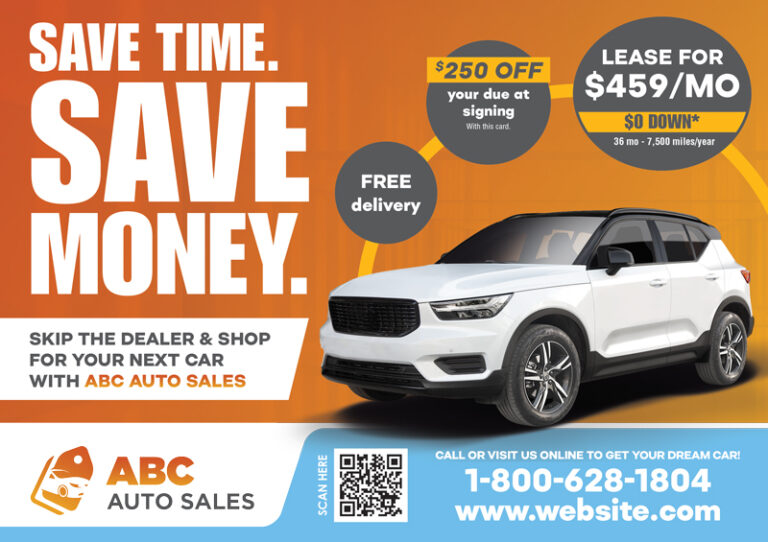 Auto Deal Postcard Design