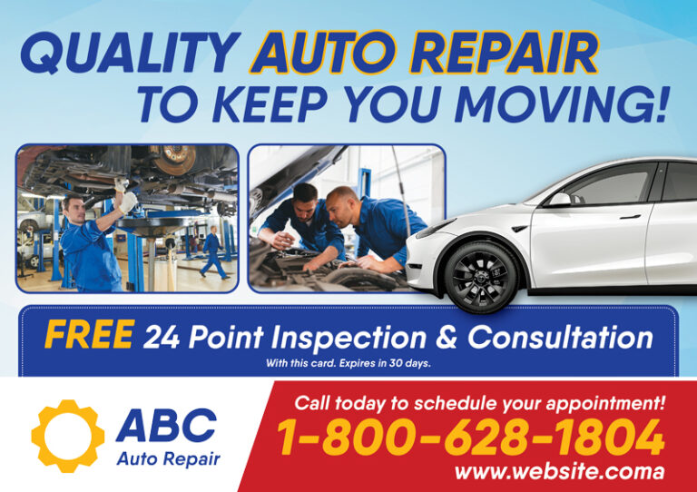 Auto Repair Postcard Idea