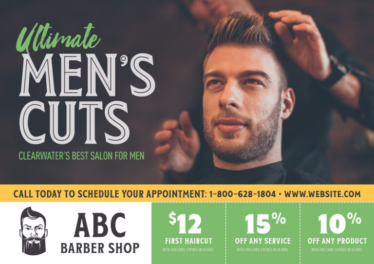 Barber Shop Postcard with Coupon