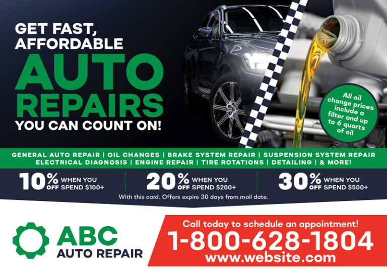 Car Dealership Service Postcard