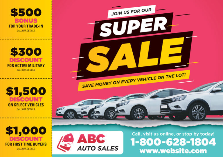 Car Sales Postcard
