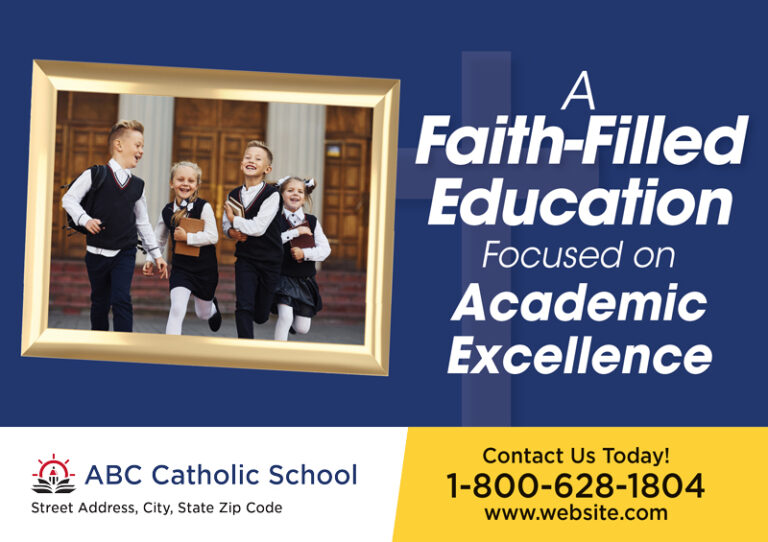 Catholic School Postcard Design