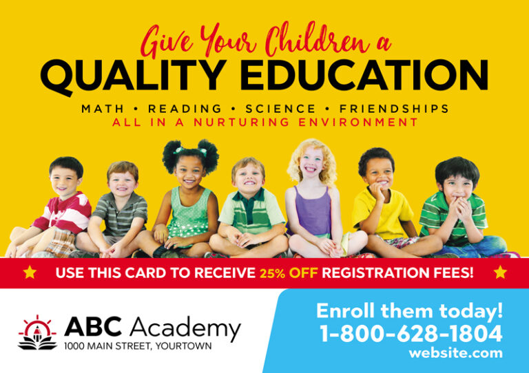 Children's Education Postcard Advertising