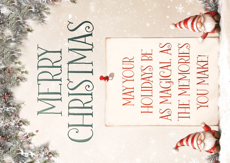 Holiday marketing postcard example