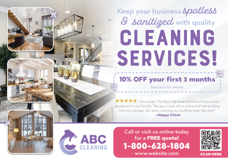 Cleaning Company Postcard Design
