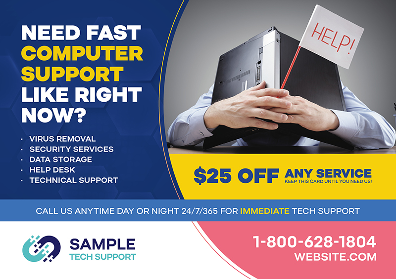 Computer Support Postcard with Coupon