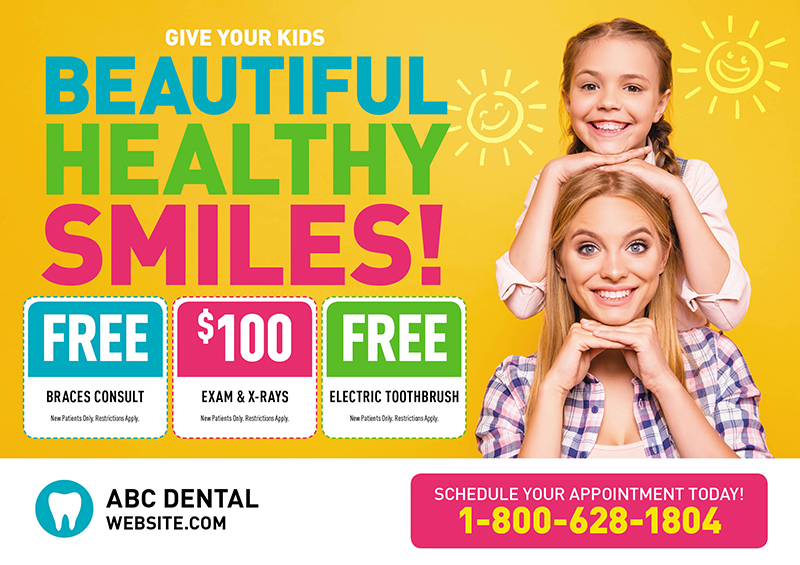 Cosmetic Dentist Ad With Smiling Young Woman