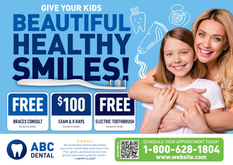 Cosmetic Dentist Ad With Smiling Young Woman