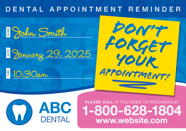 Dental Appointment Reminder Postcard