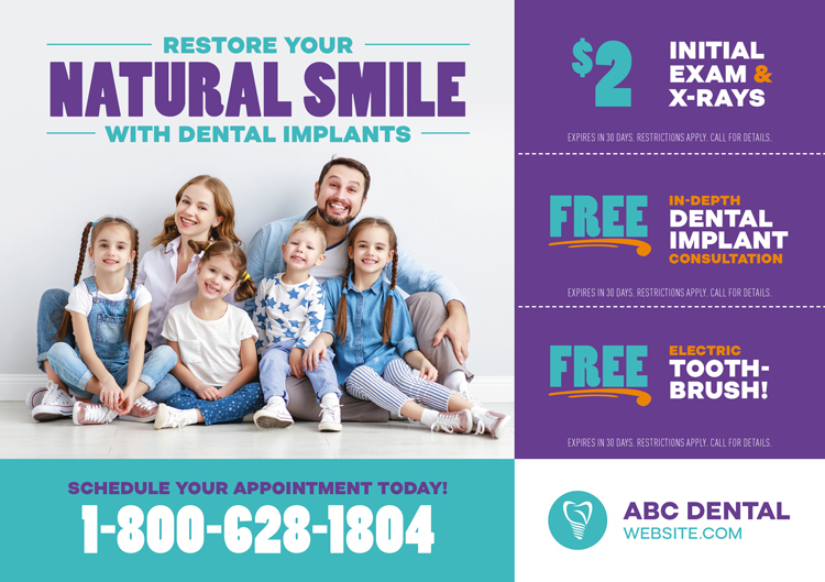 postcard for dental implants
