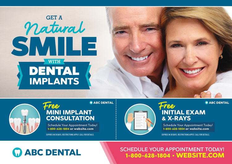 dental implant postcard template