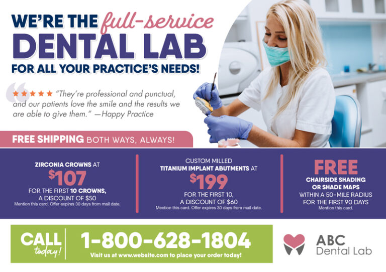 Dental Lab Postcard Example