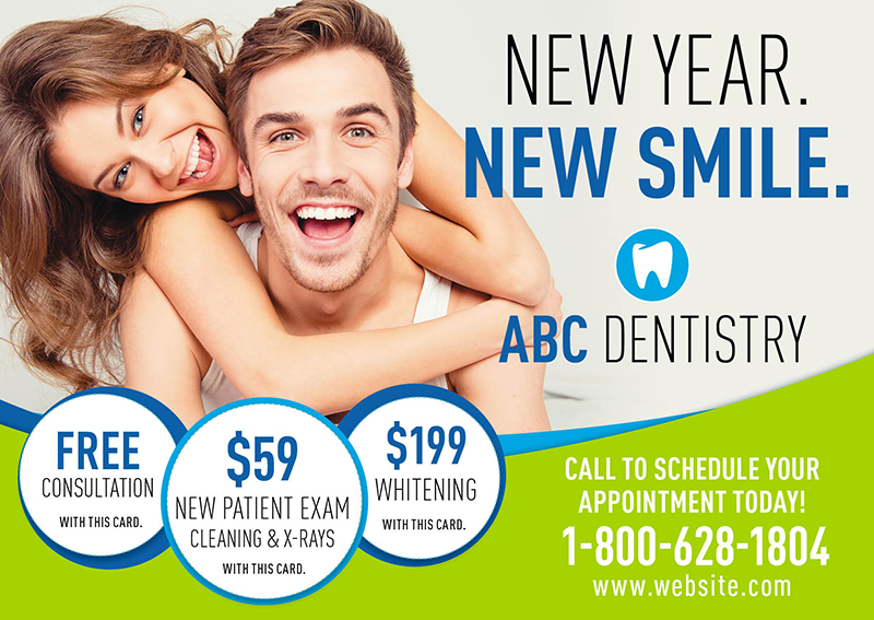 Dental Postcard With Smiling Couple