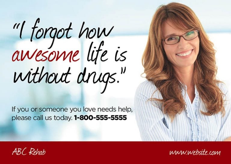 Drug Rehab Postcard Design