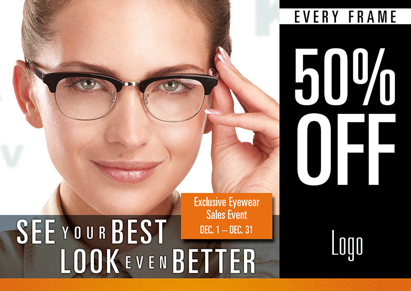 Eye Glasses Promotion Postcard