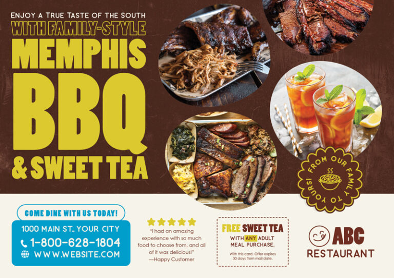 Fine Dining Restaurant Post Card Mailer