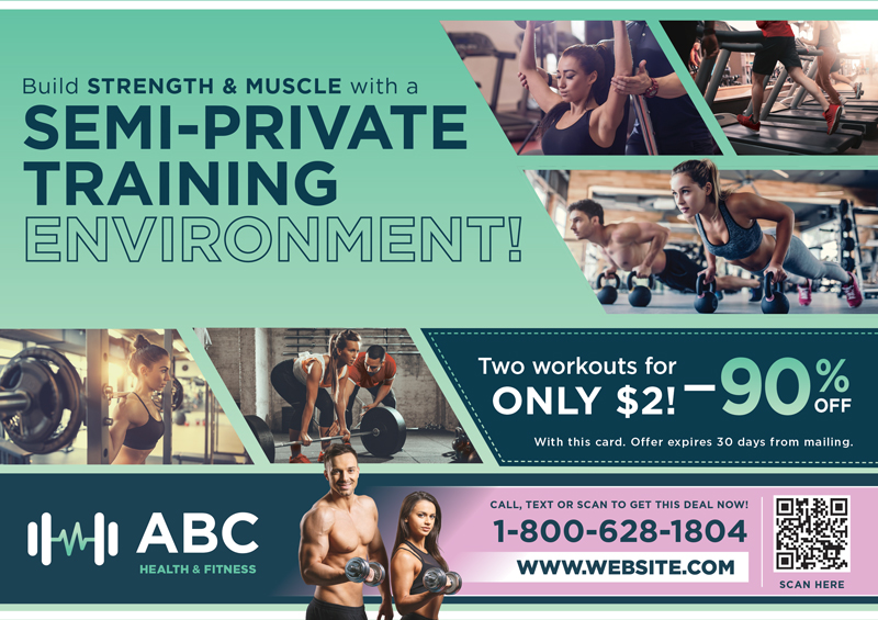 Fitness Center Marketing Post Card