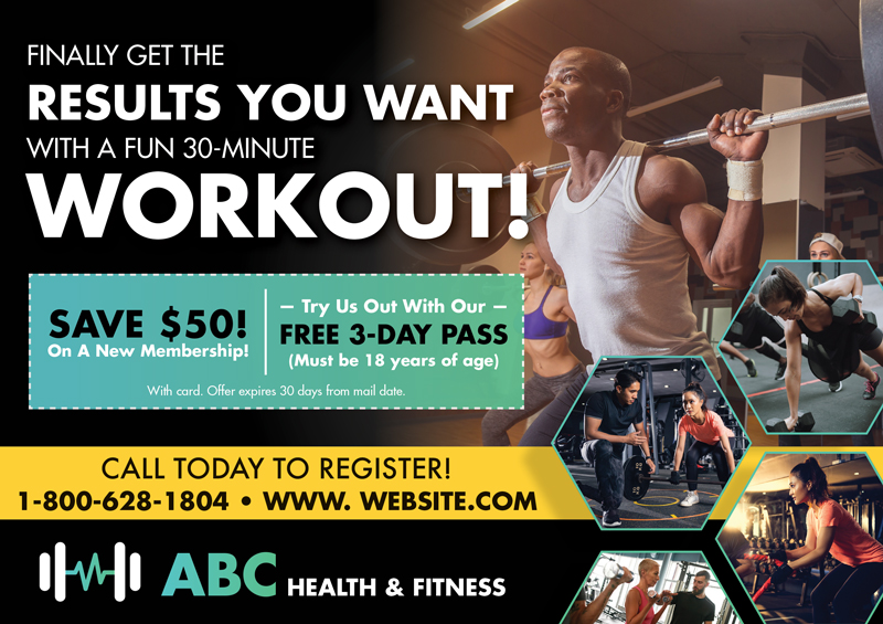 Fitness Gym Marketing Postcard