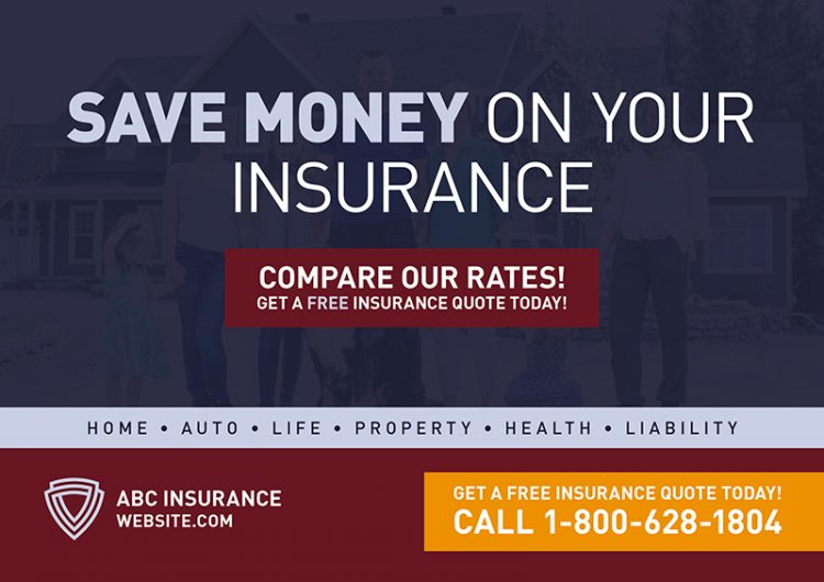 Insurance Postcards/Insurance Direct Mail for Insurance Broker Advertising