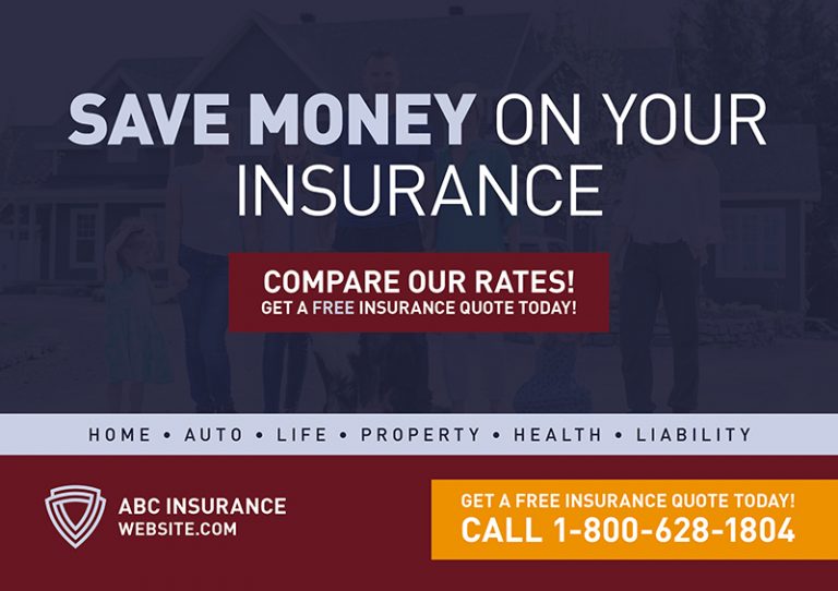 General Insurance Card Blue Background