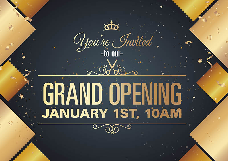 Grand Opening And Business Launch Advertising Post Card Example