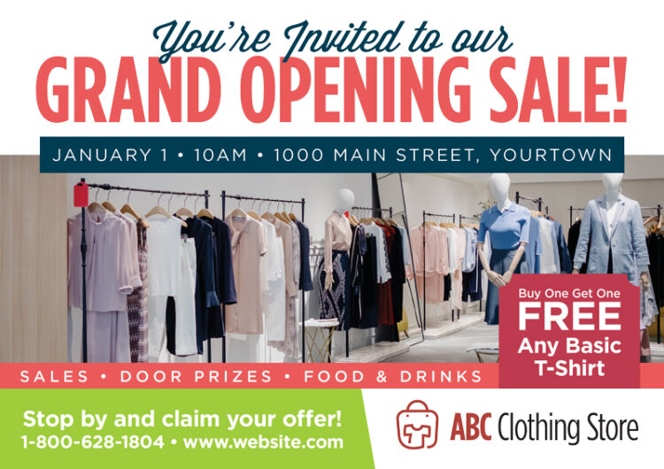 grand opening postcards