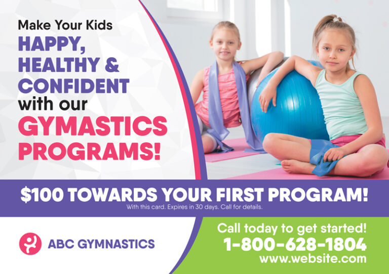 Gymnastics Marketing Postcard