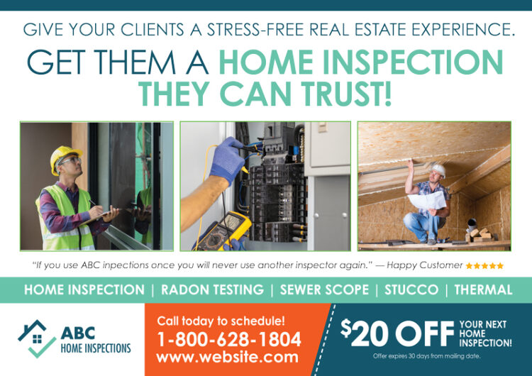 4 Brilliant Home Inspection Direct Mail Postcard Marketing Examples