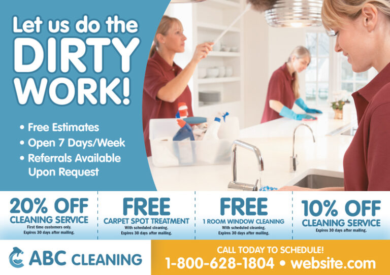 House Cleaning Service Marketing Postcard Idea