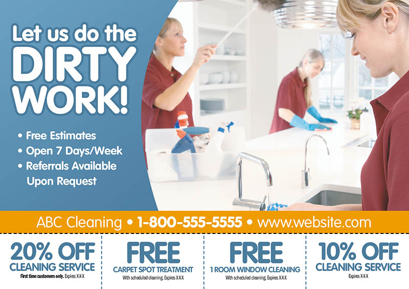 House Cleaning Service Marketing Postcard Idea