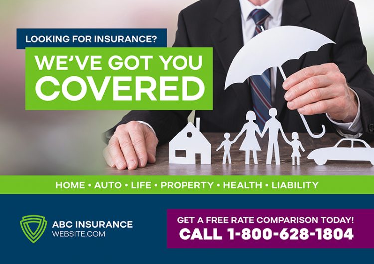 Insurance Postcards/Insurance Direct Mail for Insurance Broker Advertising