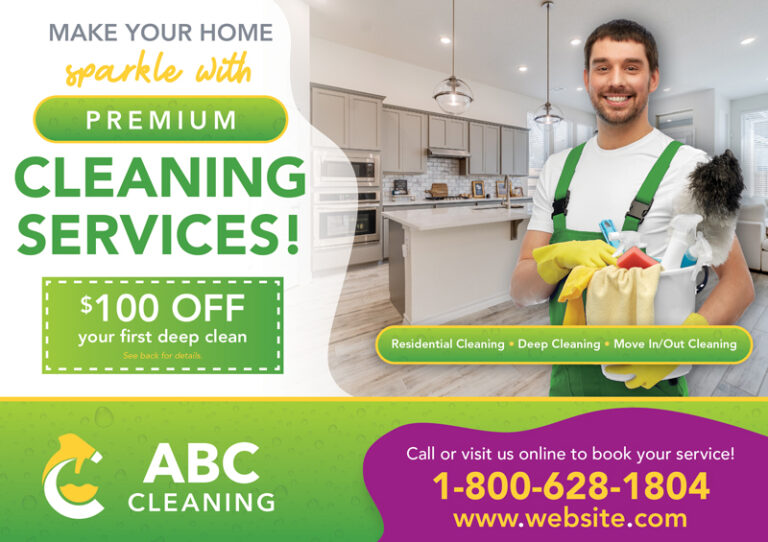 Janitor And Maid Advertising Post Card Example
