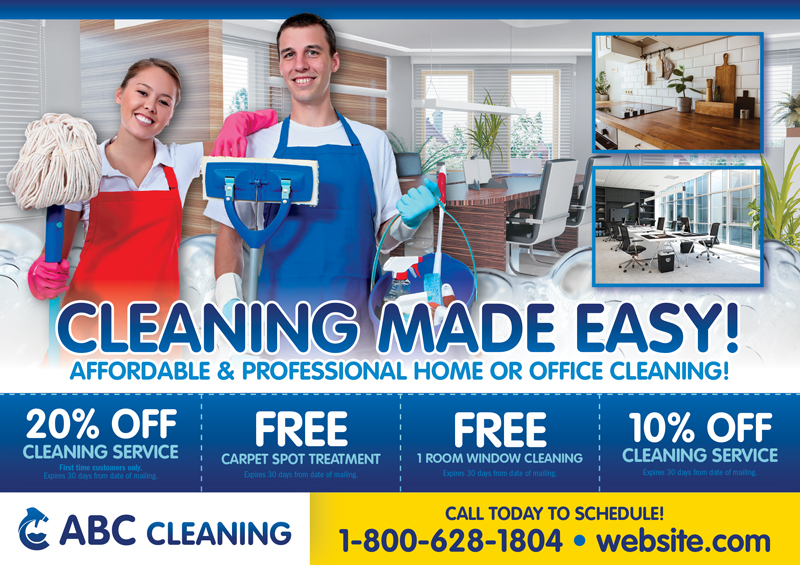 22 Brilliant Cleaning Services Maid Janitorial Direct Mail Postcard Advertising Examples