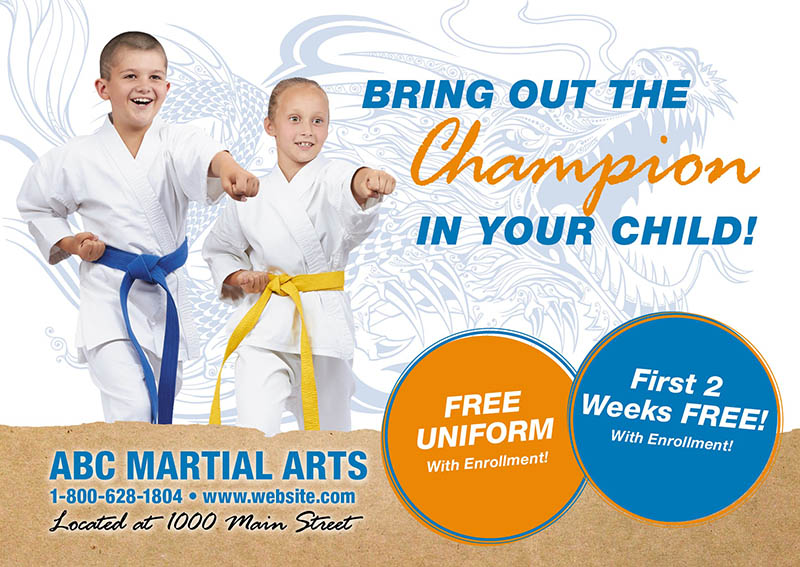 Karate Postcard Marketing