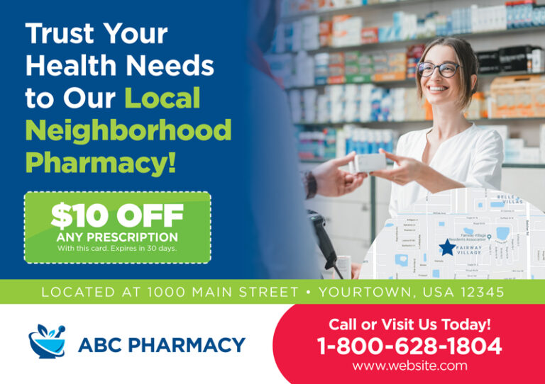 Local Pharmacy Postcard with Coupon