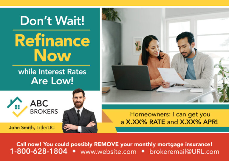 Low Interest Mortgage Refinance Postcard