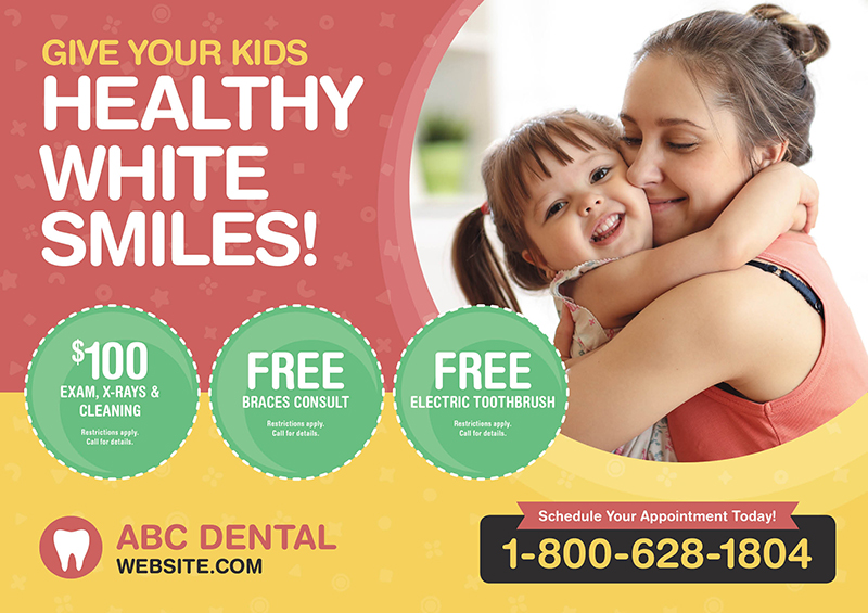 Marketing Postcard For Childrens Dentists