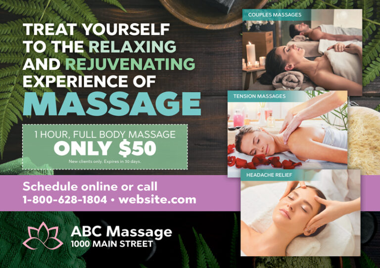 Massage Therapy Marketing Postcards