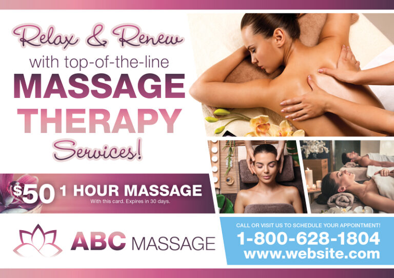 Massage Therapy Postcard Templates