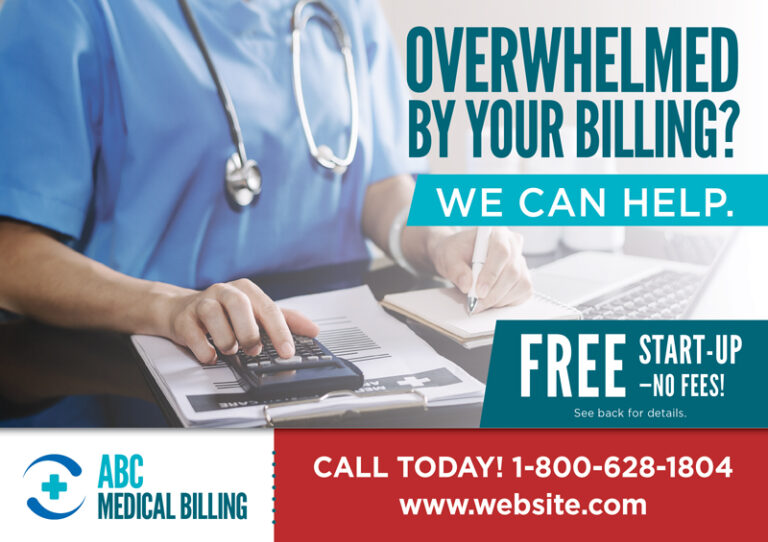 Medical Billing Financial Advisor Postcard