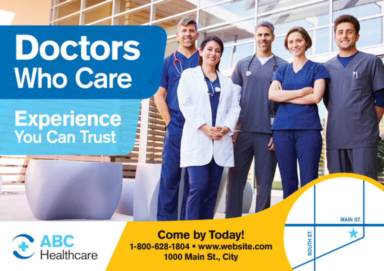 Medical Services Practice Marketing Postcard Sample
