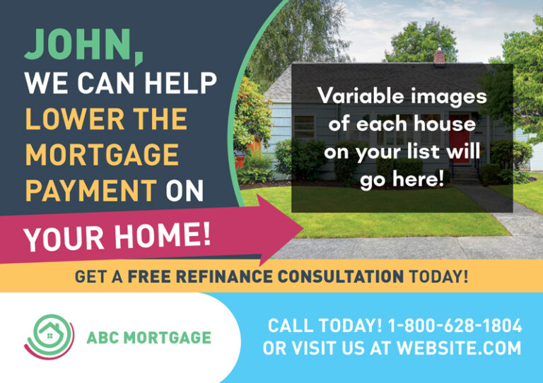Mortgage Refinance Variable Home Image Postcard