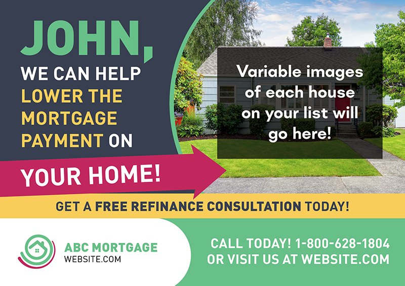 Mortgage Refinance Variable Home Image Postcard