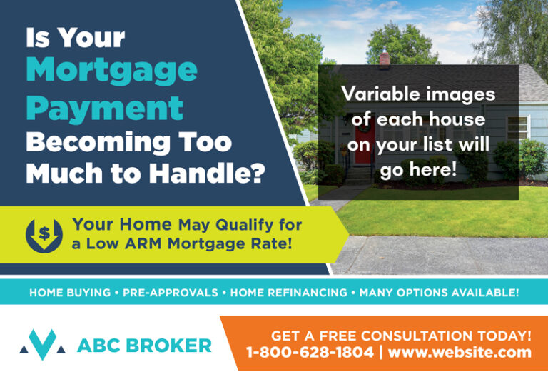 Mortgage Variable Home Image Postcard Template