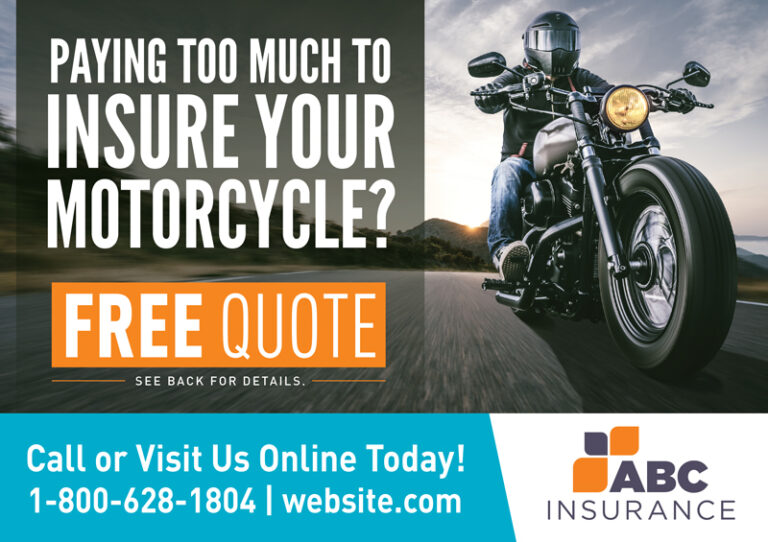 Motorcycle Insurance Marketing Postcard