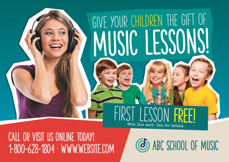 Music School Postcard Design