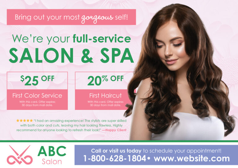 Nail And Tanning Salon Marketing Postcard