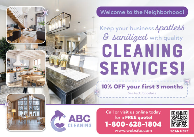 New to Town Cleaning Postcard