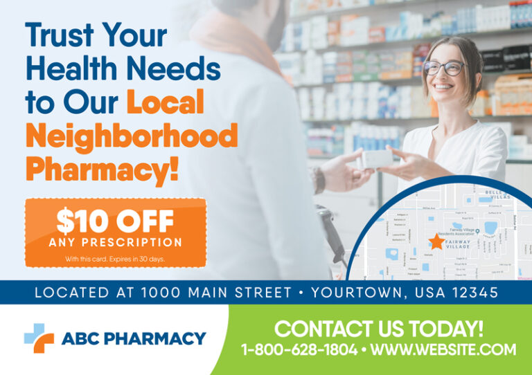 New to Town Pharmacy Postcard