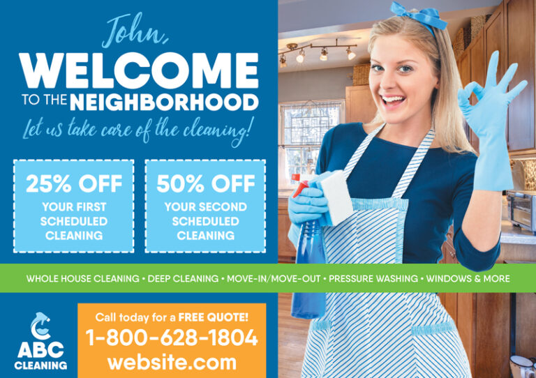 Office Cleaning Marketing Postcard Design